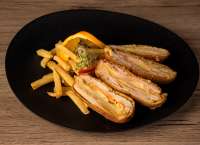 Before Bar | Chicken breast stuffed with cheese and ham with french fries | Menu24.hu