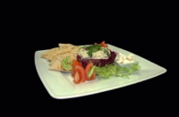 Leroy Cafe | GÖRÖG PADLIZSÁNKRÉM PIRÍTOTT PITÁVAL, PARADICSOMMAL, FETÁVAL | Menu24.hu